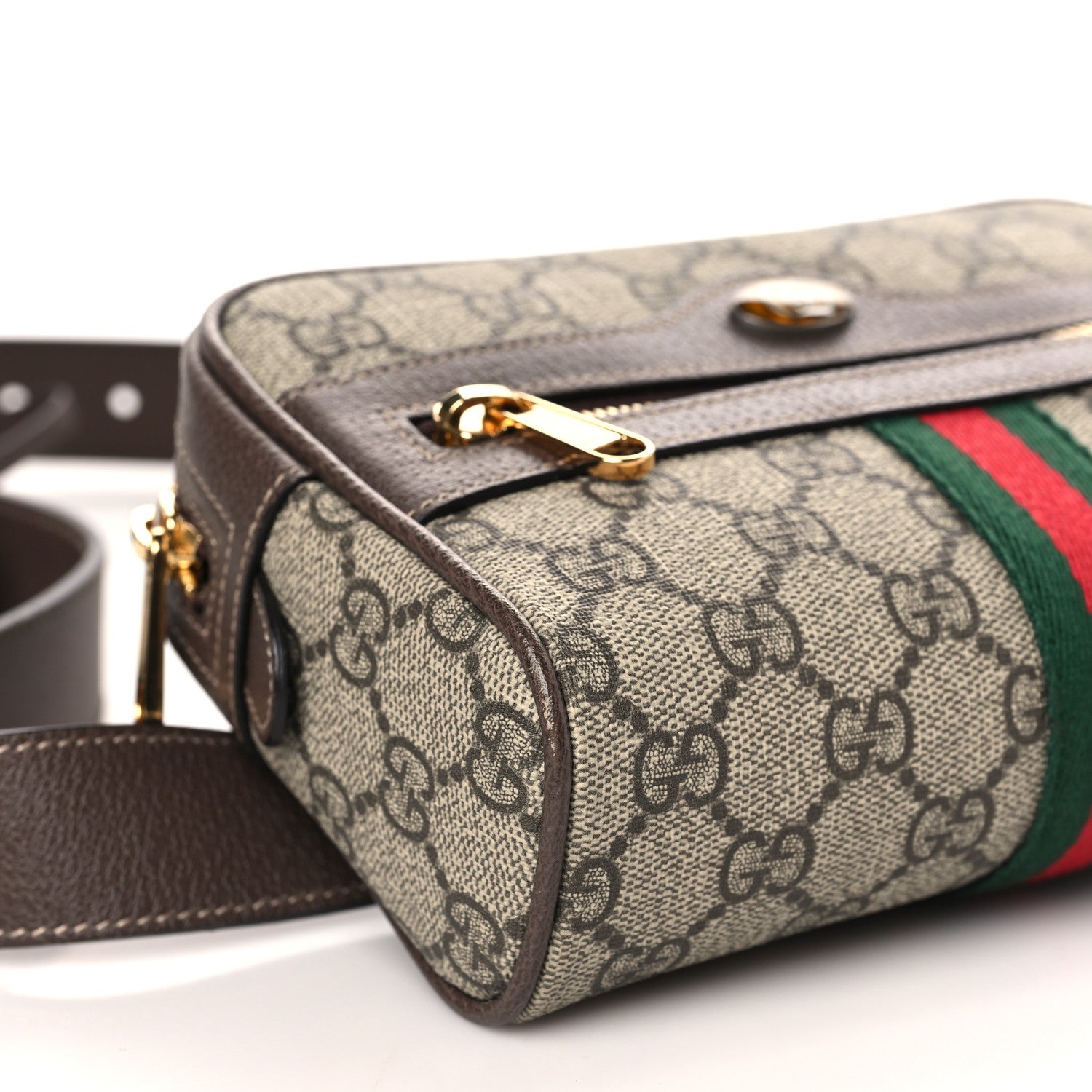 Gucci GG Supreme Monogram Web Small Ophidia Belt Bag 95 38 Dark Brown 8 of 9
