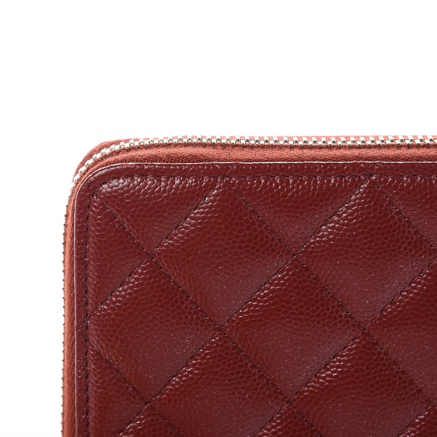 Chanel Caviar Quilted Large Gusset Zip Around Wallet Red 9 of 11