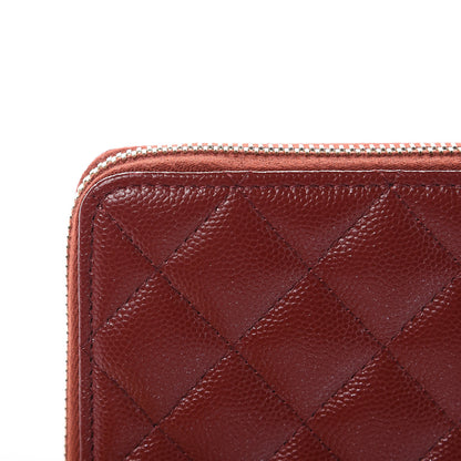 Chanel Caviar Quilted Large Gusset Zip Around Wallet Red 9 of 11