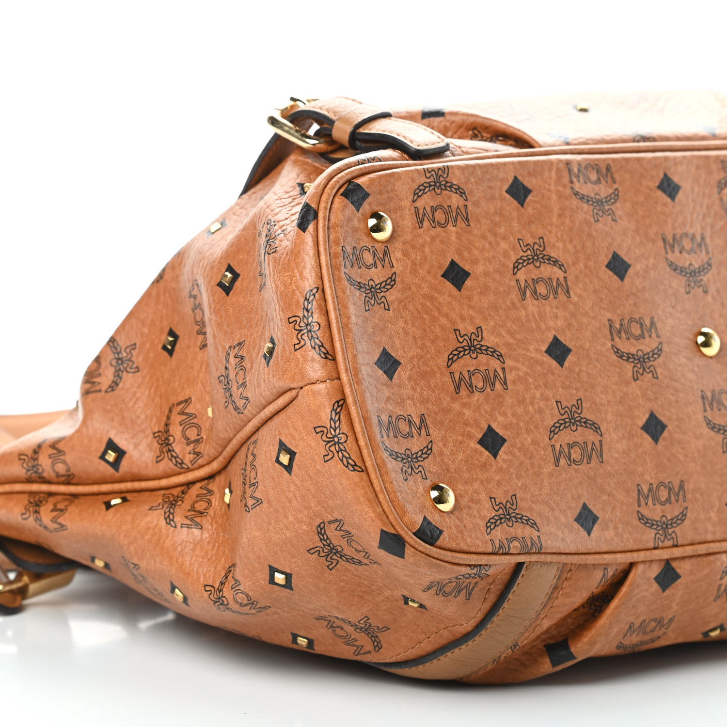 MCM Visetos Medium Essentials Shopper Tote Cognac 9 of 12