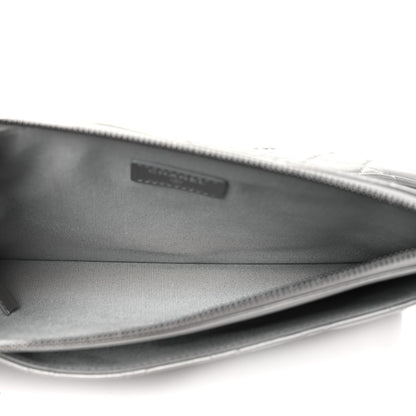 Chanel Metallic Lambskin Quilted Clutch With Chain Silver 7 of 13