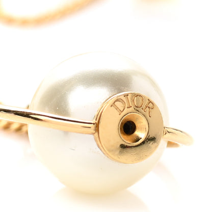 Christian Dior Pearl Tribales Dangle Chain Earrings Gold 4 of 4