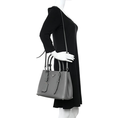 Prada Saffiano Cuir Small Double Handle Tote Marmo 2 of 11