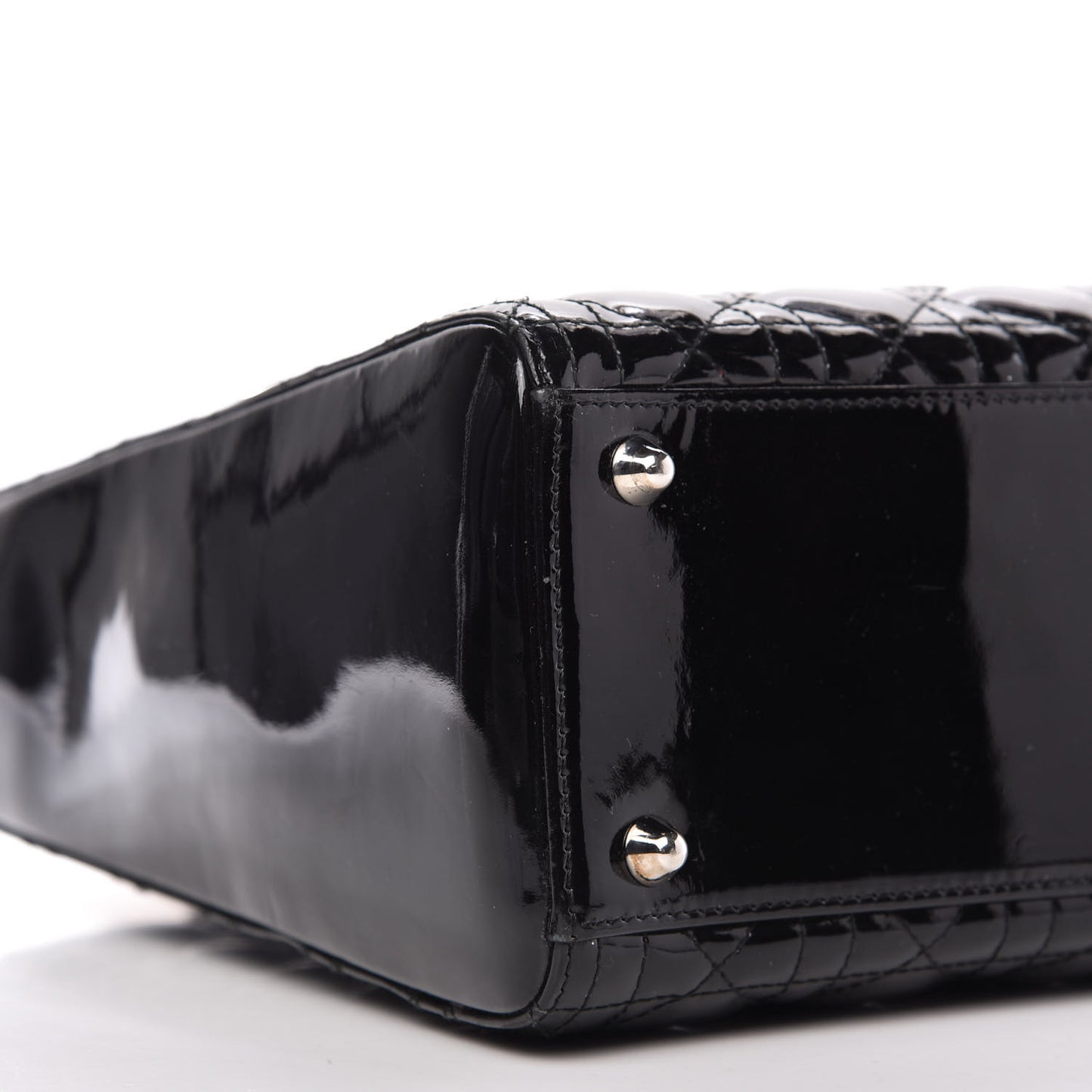 Patent Cannage Large Lady Dior Black