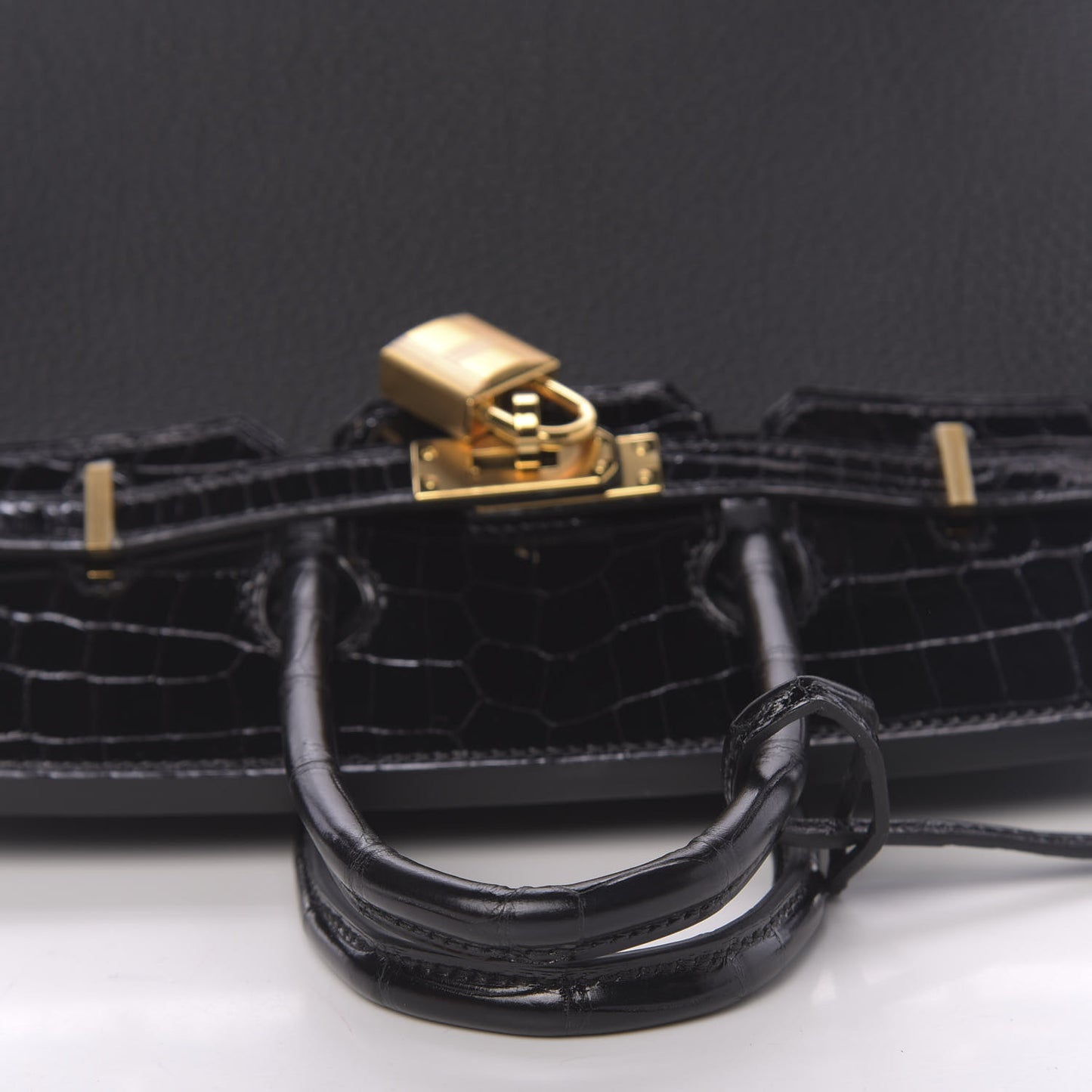 Togo Shiny Niloticus Crocodile Birkin Touch 25 Black