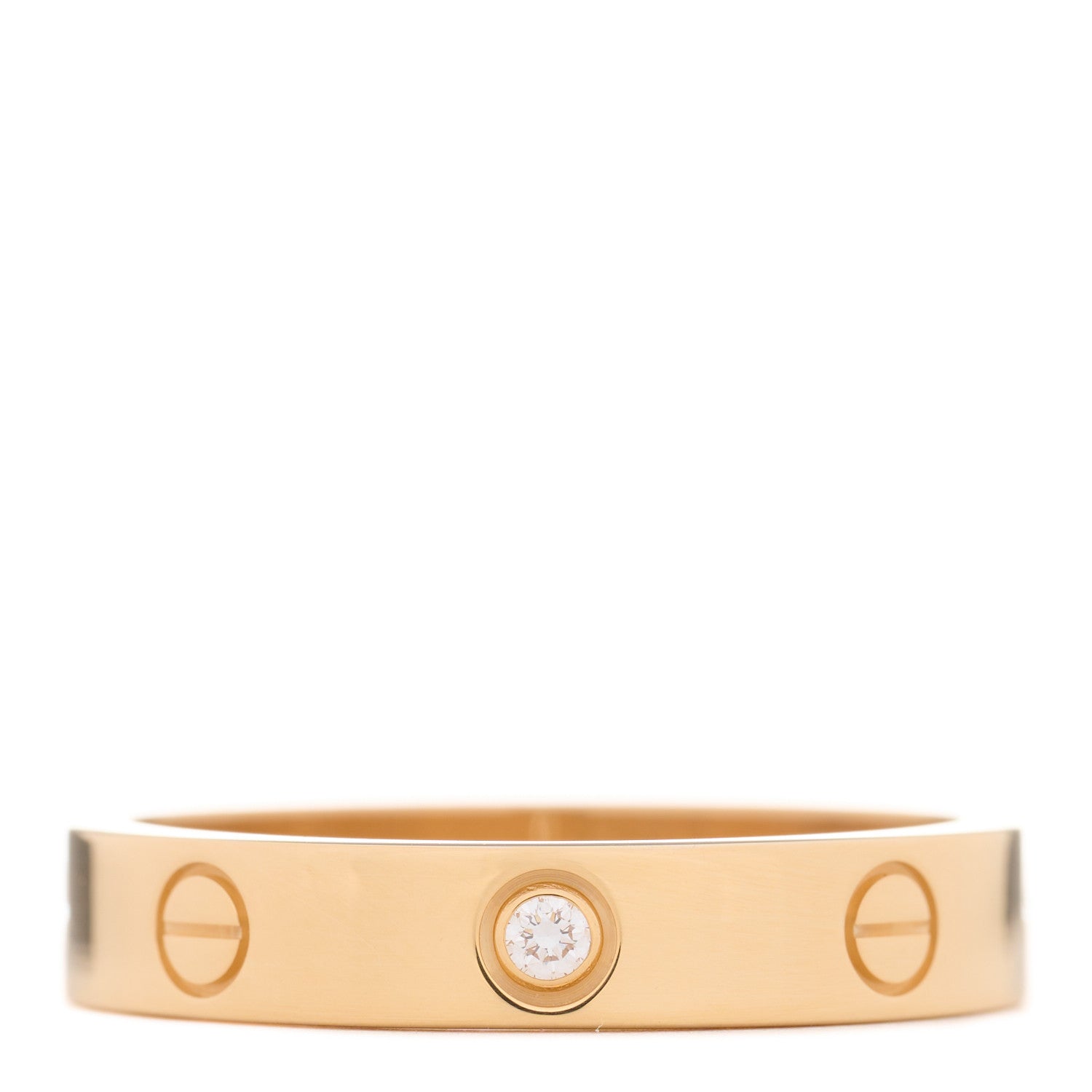 Cartier 18K Yellow Gold Diamond 4mm LOVE Wedding Band Ring 57 8 1 of 5