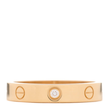 Cartier 18K Yellow Gold Diamond 4mm LOVE Wedding Band Ring 57 8 1 of 5