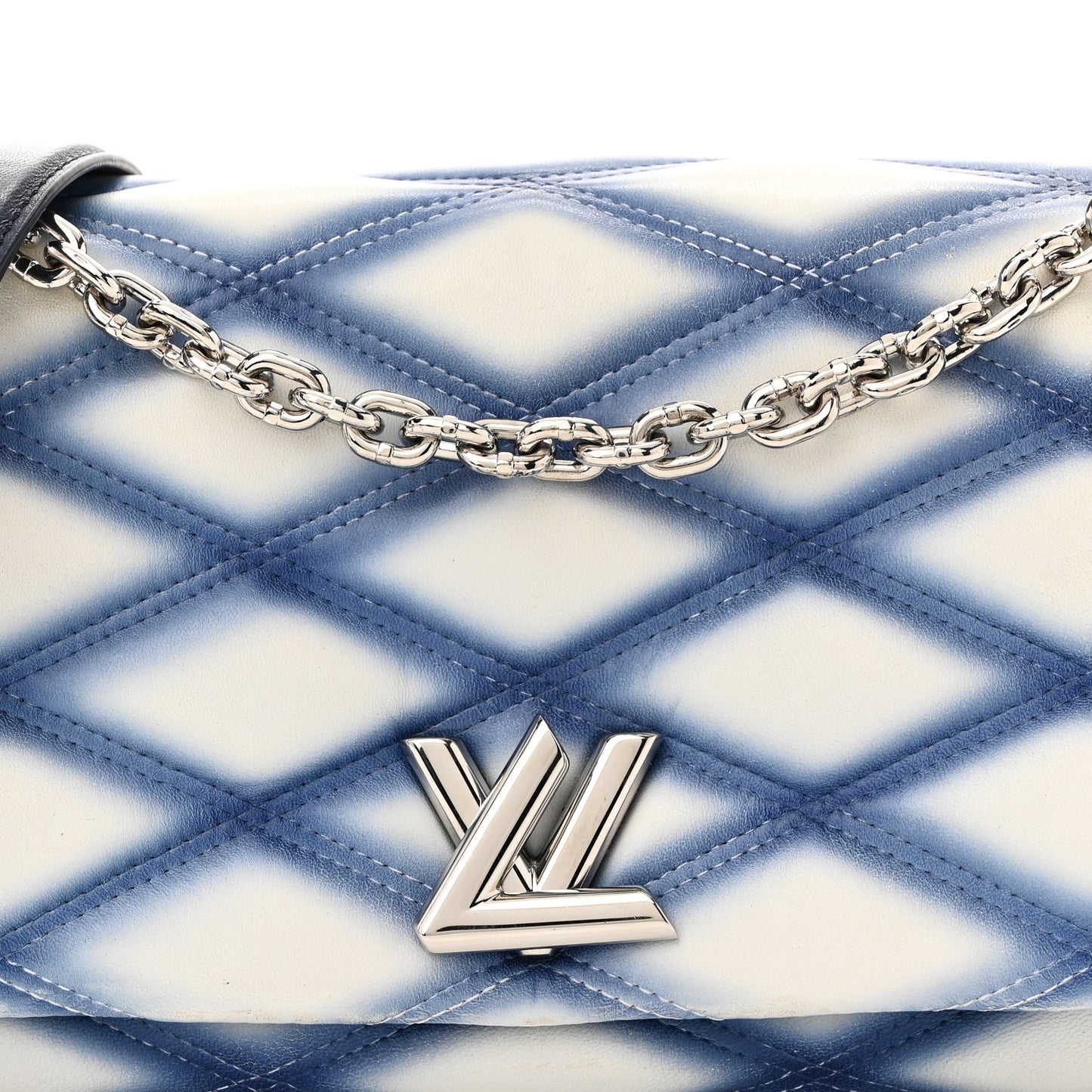 Lambskin Malletage Contraste GO-14 PM Blue