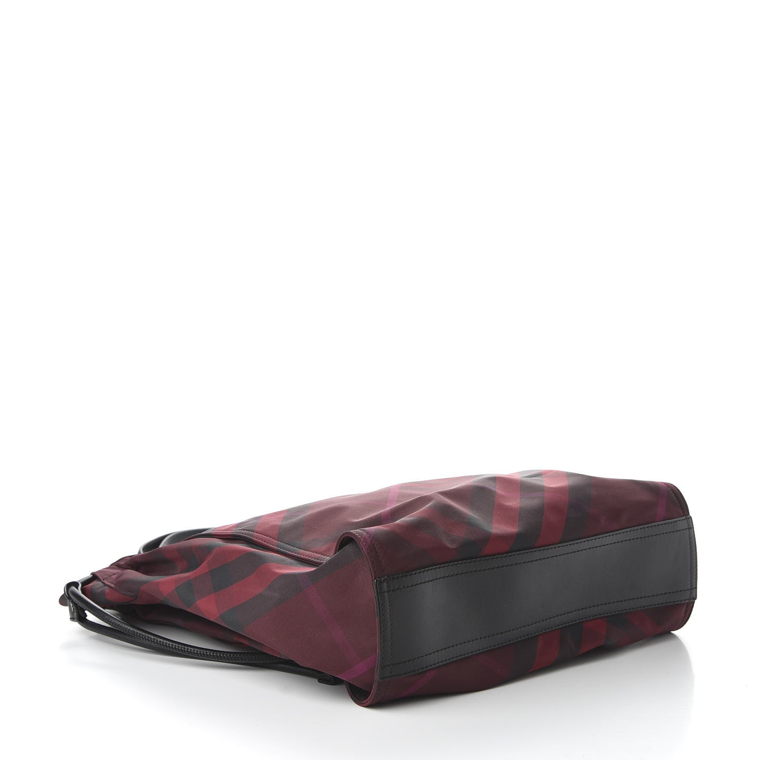Burberry Nylon Check Small Buckleigh Packable Tote Bright Burgundy 4 of 9