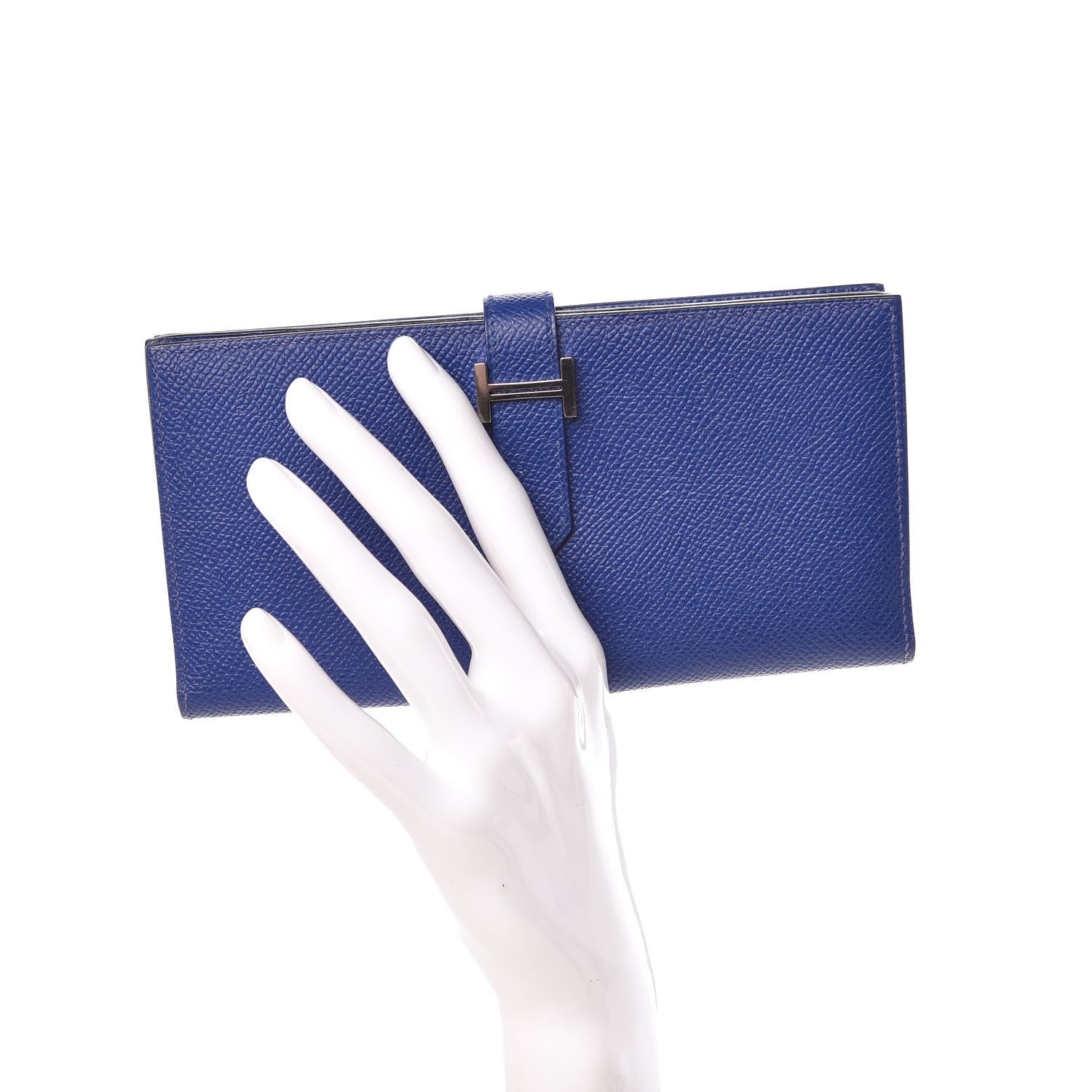 Hermes Epsom Bearn Gusset Wallet Bleu Electrique 2 of 9