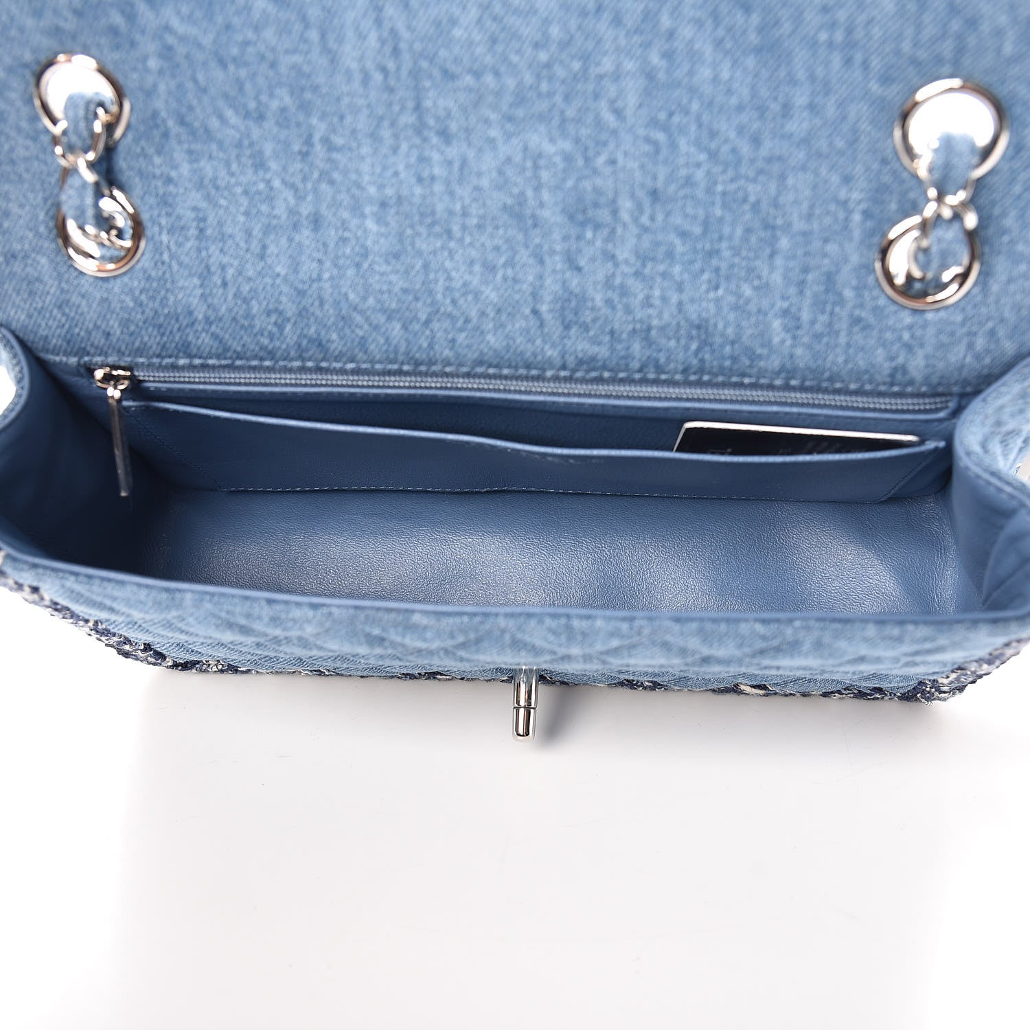 Chanel Denim Braided Medium Flap Bag Light Blue 5 of 8