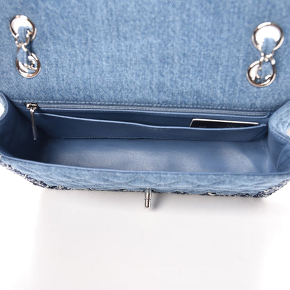 Chanel Denim Braided Medium Flap Bag Light Blue 5 of 8