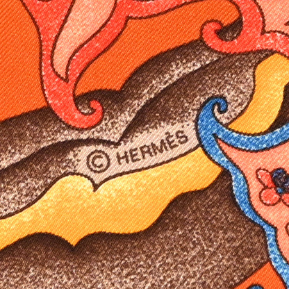 Hermes Silk Minuit Au Faubourg Scarf 70 Caban Prune Rose Vif 4 of 6