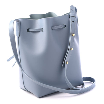Mansur Gavriel Calfskin Mini Bucket Bag Grey Blue 2 of 10
