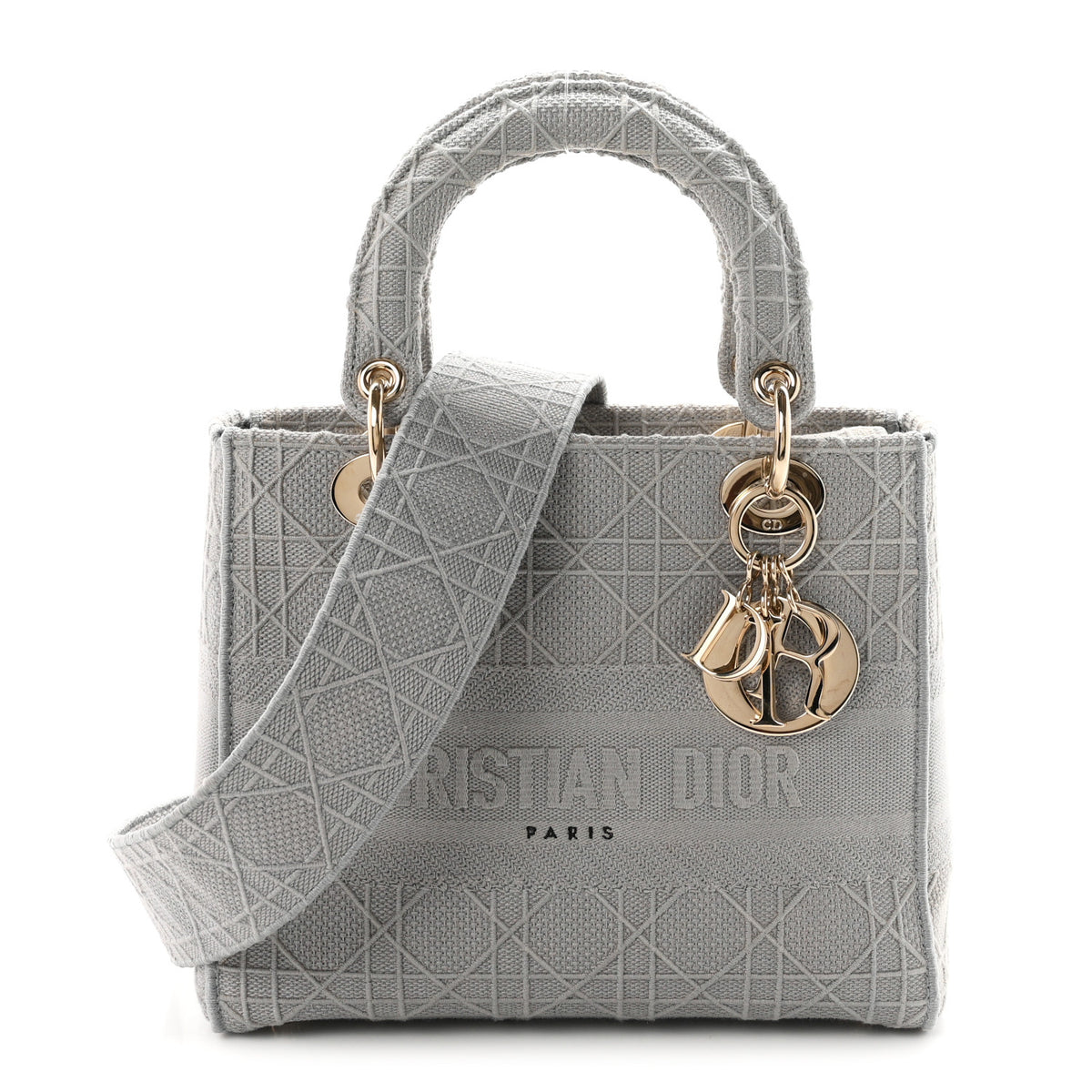 Canvas Embroidered Cannage Medium Lady D-Lite Gray