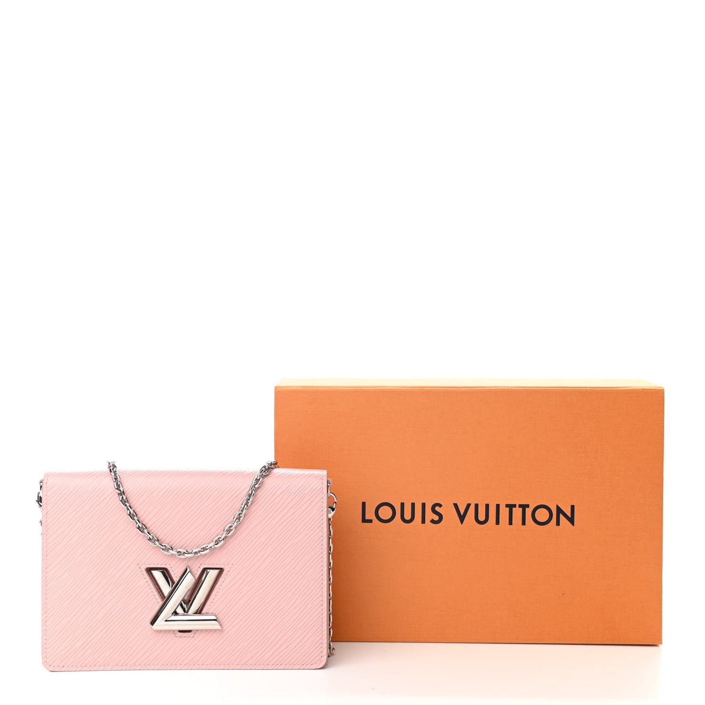 Epi Twist Belt Chain Wallet Rose Ballerine
