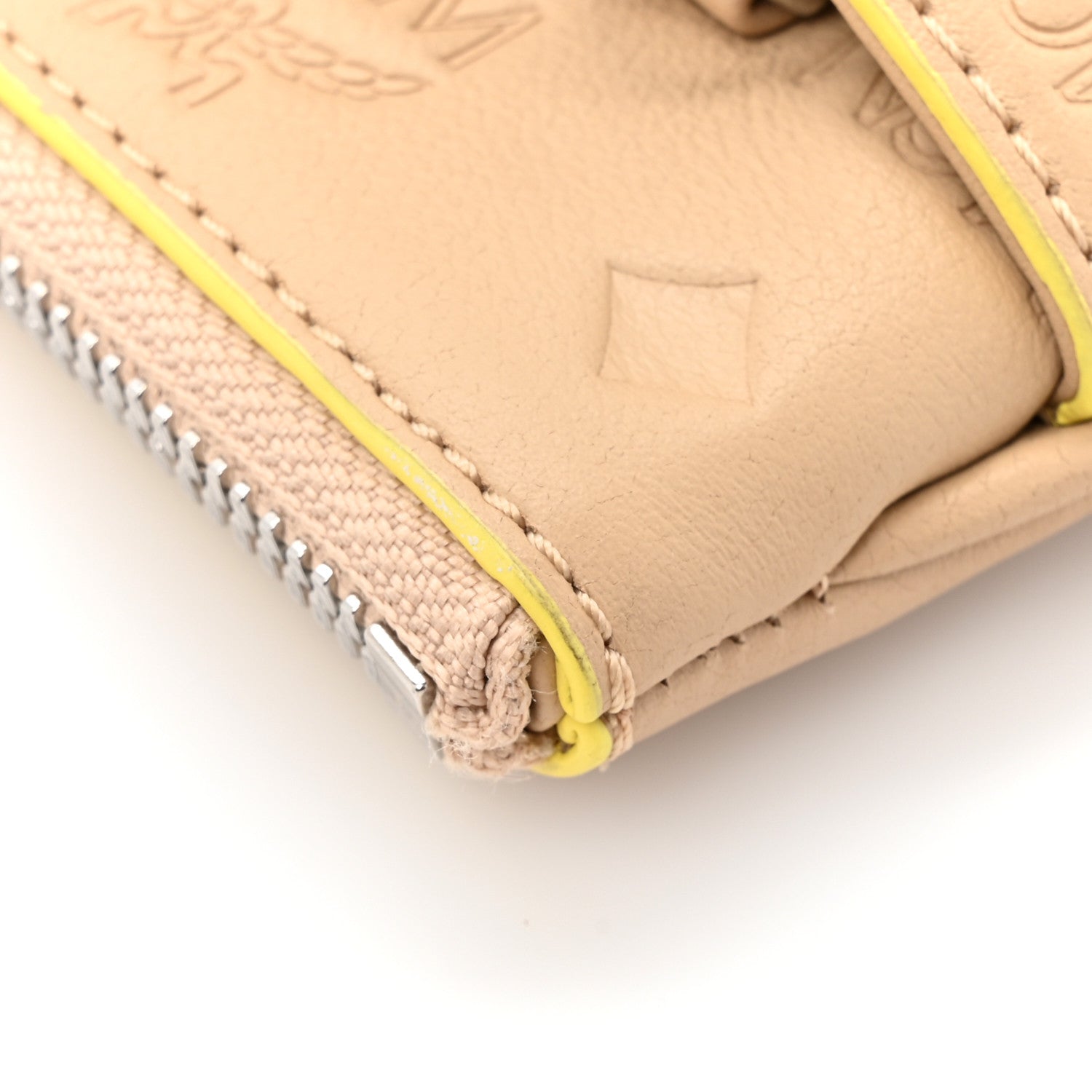 MCM Calfskin Ottomar Monogram Aren Crossbody Pouch Beige Croissant 11 of 11