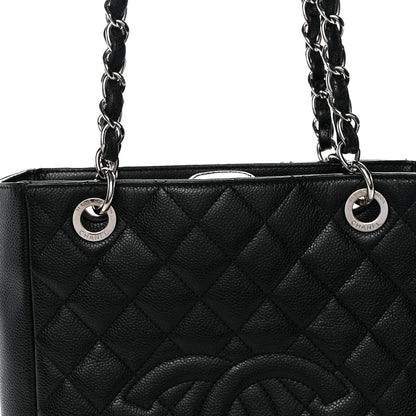 Chanel Caviar Quilted Petit Shopping Tote PST Black 8 of 12
