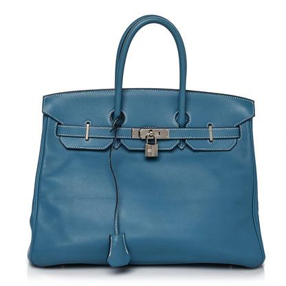 Hermes Swift Birkin 35 Blue Jean 1 of 16