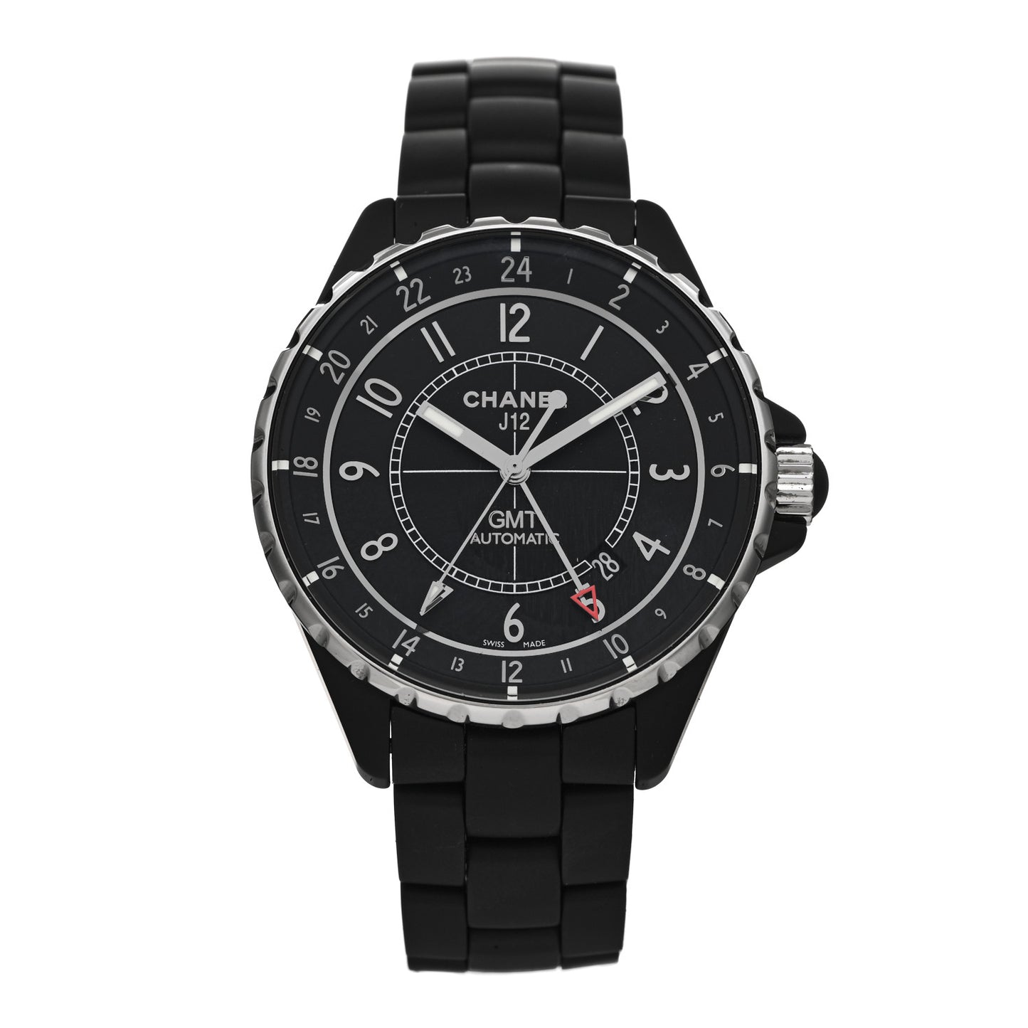 Stainless Steel Matte Ceramic 41mm J12 GMT Automatic Watch Black