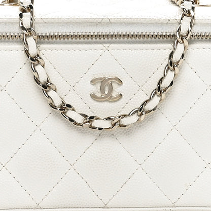 Chanel Caviar Quilted Small Vanity Case With Chain White 8 of 12