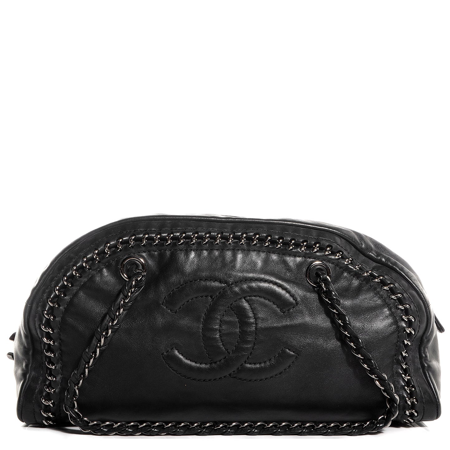 Smooth Calfskin Luxe Ligne Medium Bowler Black