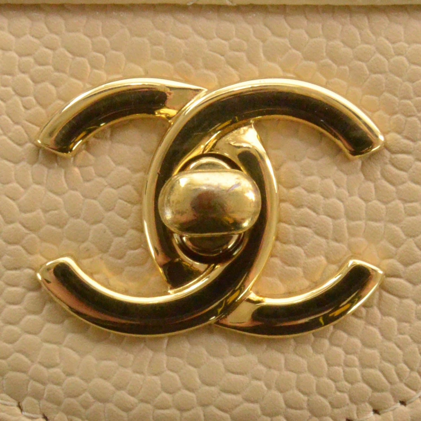 Caviar Jumbo Double Flap Beige