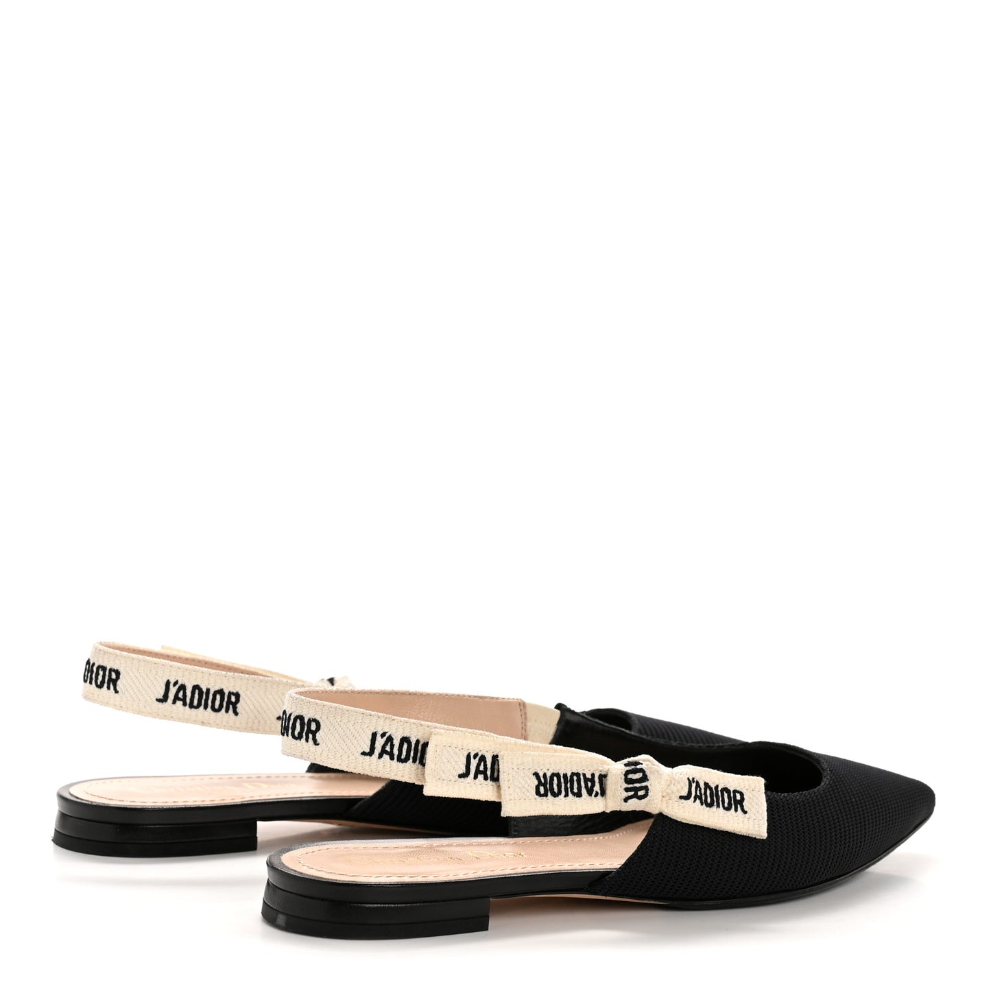 Technical Canvas Ribbon J'Adior Slingback Ballet Flats 39 Black