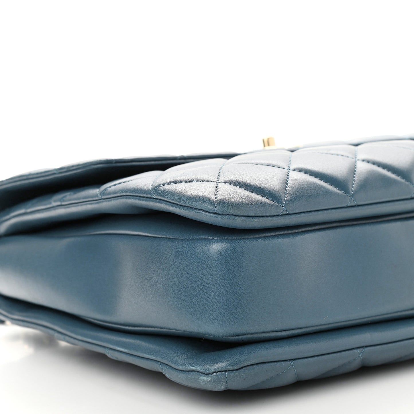 Lambskin Quilted Large Trendy CC Flap Dual Handle Bag Navy Blue