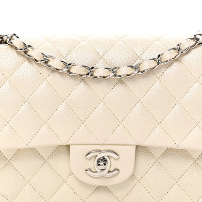 Chanel Iridescent Caviar Quilted Medium Double Flap White 5 of 12