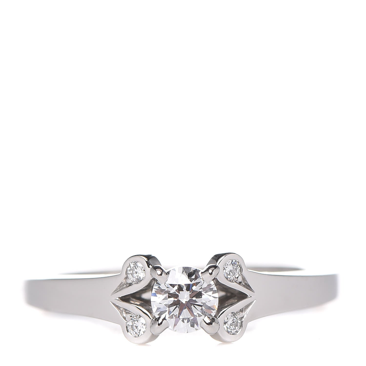Cartier Platinum Diamond .23ct Ballerine Solitaire Engagement Ring 50 5.25 1 of 8