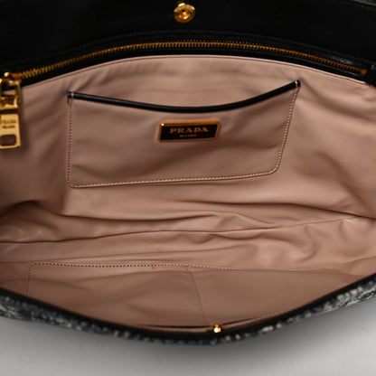 Prada Tweed Clutch Black White 5 of 12