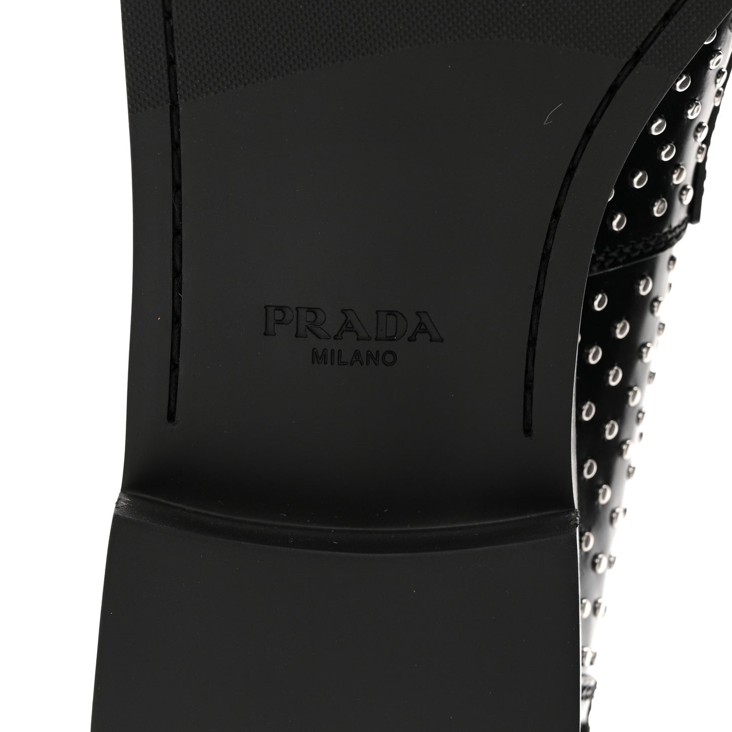 Spazzolato Studded Metal Triangle Logo 20mm Loafers 39 Black