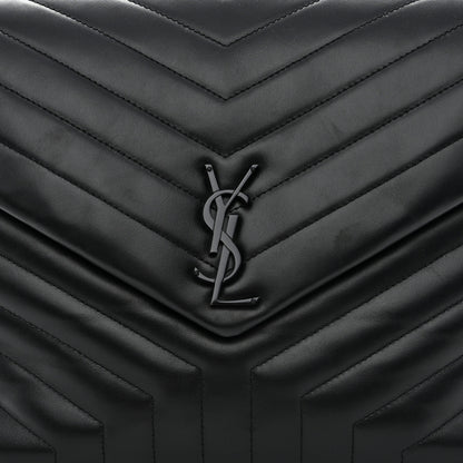 Saint Laurent Calfskin Y Quilted Monogram Monochrome Large Loulou Chain Satchel Black 9 of 12