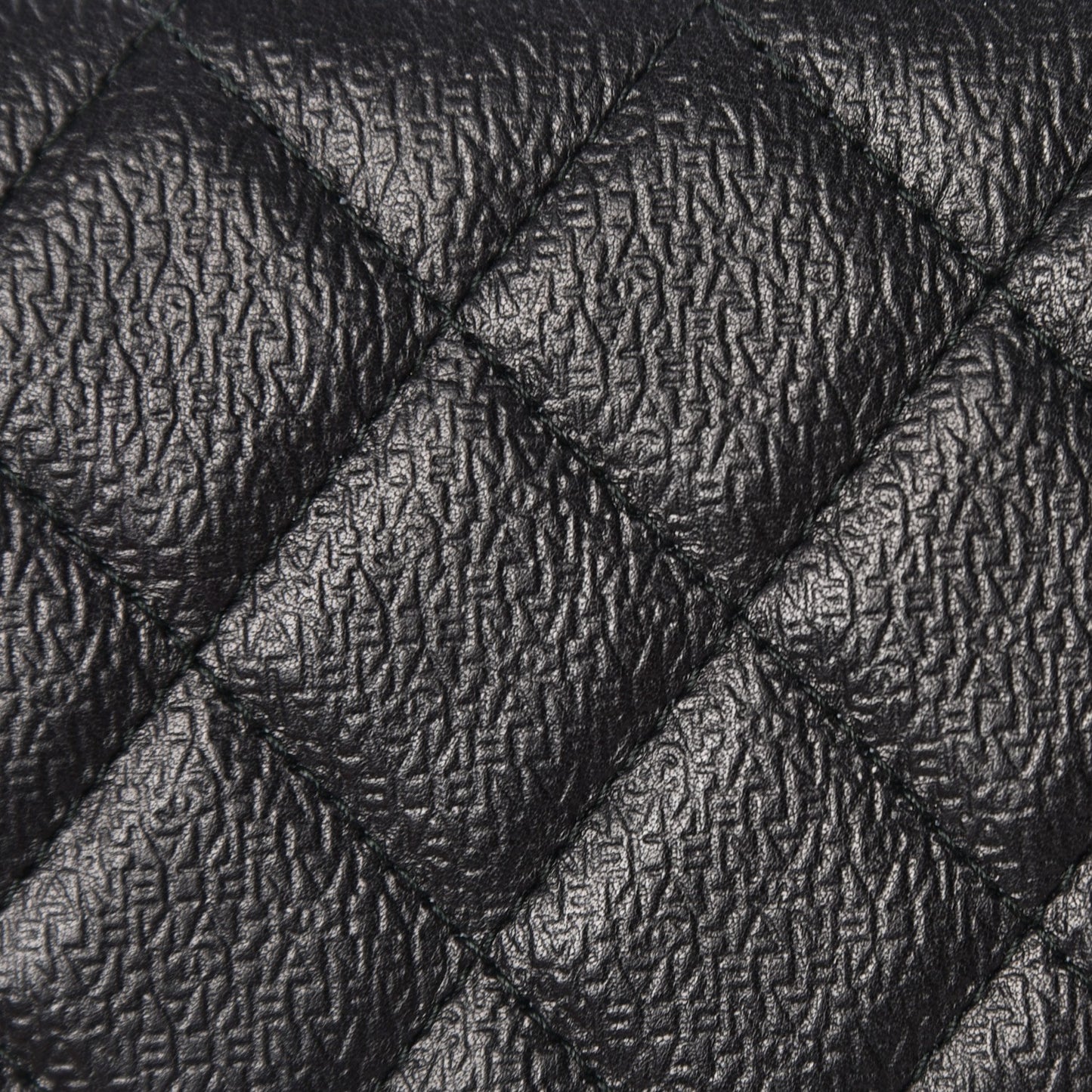 Letter Calfskin Embossed Quilted Square Wallet On Chain WOC Black