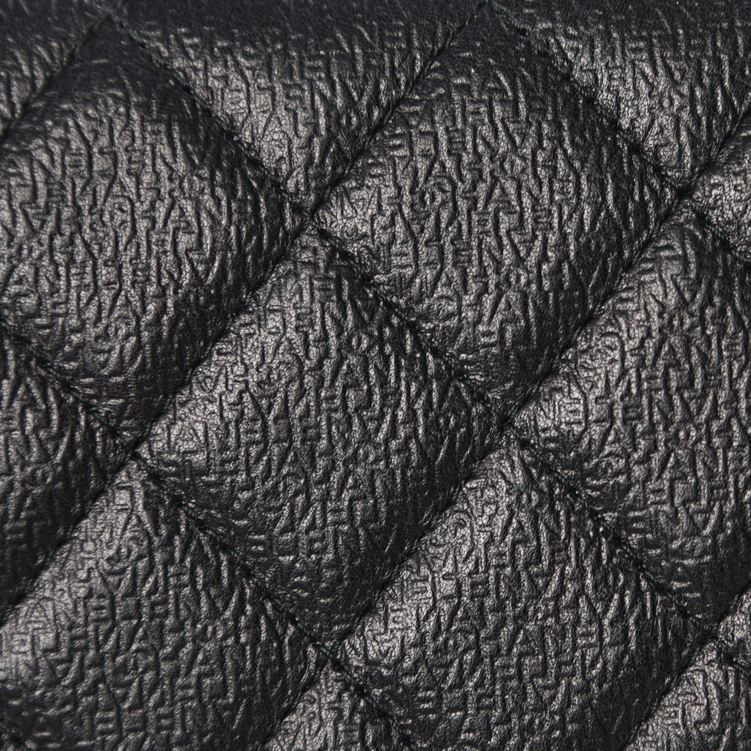 Chanel Letter Calfskin Embossed Quilted Square Wallet On Chain WOC Black 9 of 10