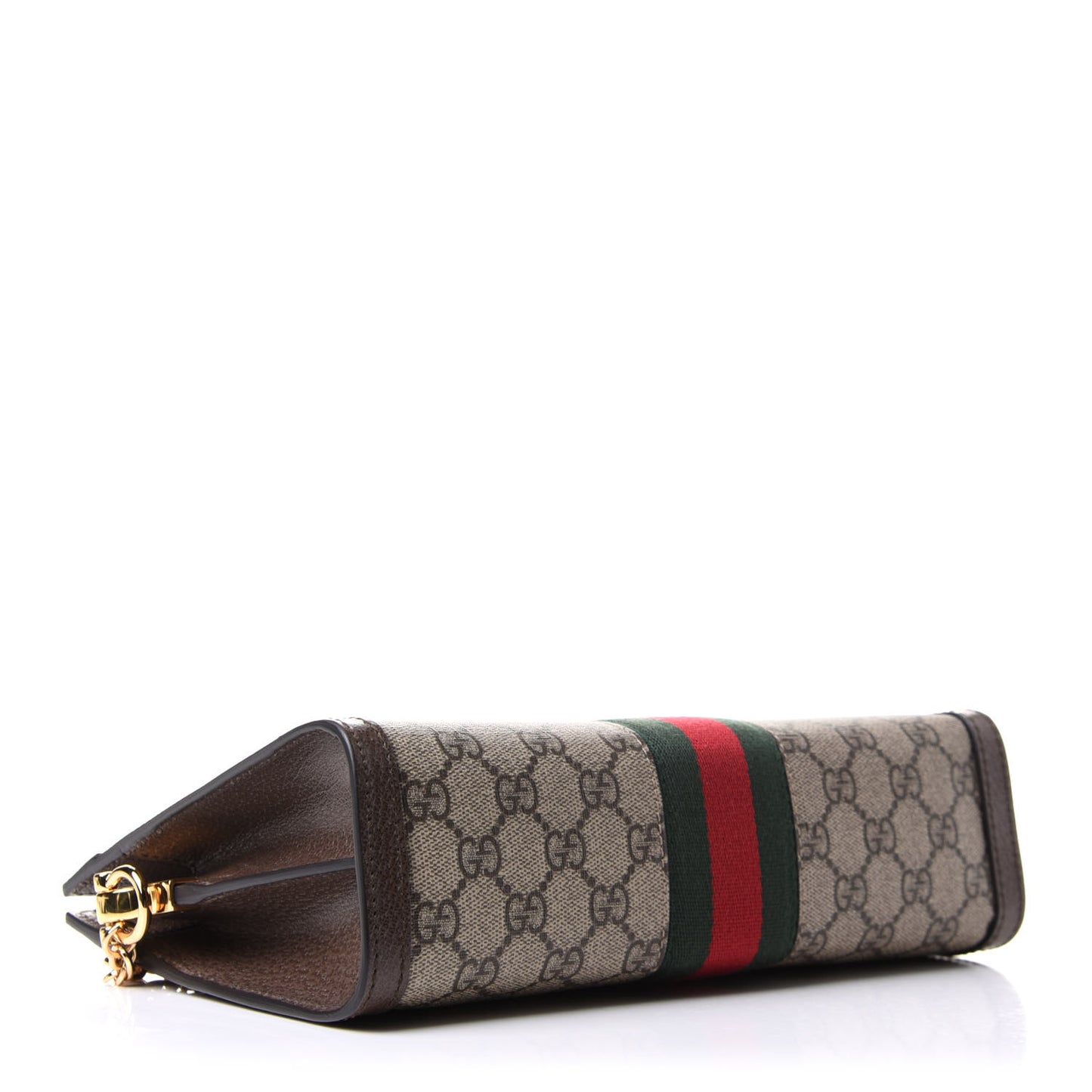 GG Supreme Monogram Web Small Ophidia Chain Shoulder Bag Brown