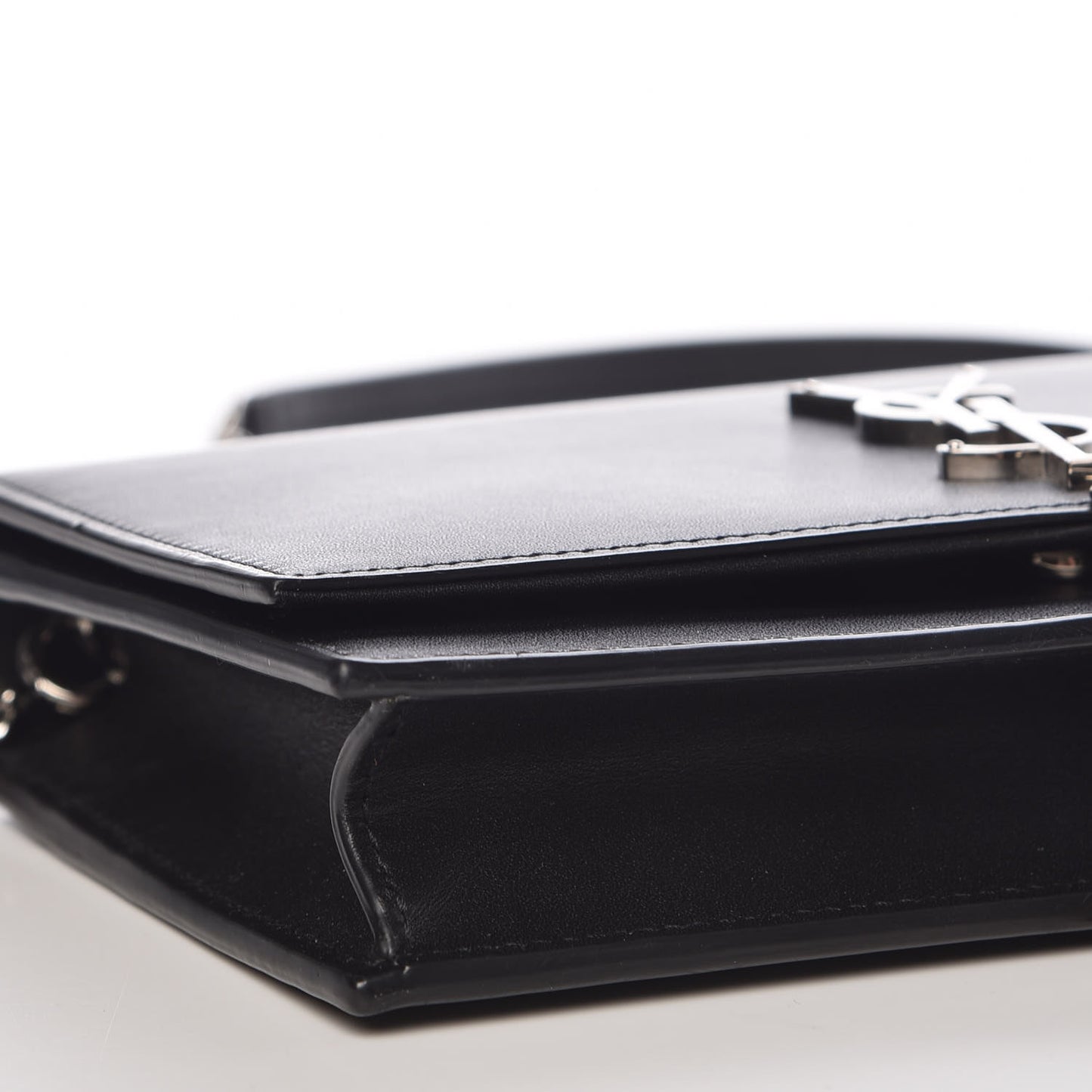 Smooth Calfskin Classic Monogram Kate Tassel Chain Wallet Black