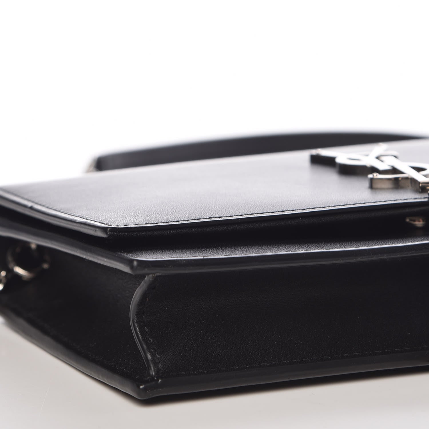 Saint Laurent Smooth Calfskin Classic Monogram Kate Tassel Chain Wallet Black 7 of 9