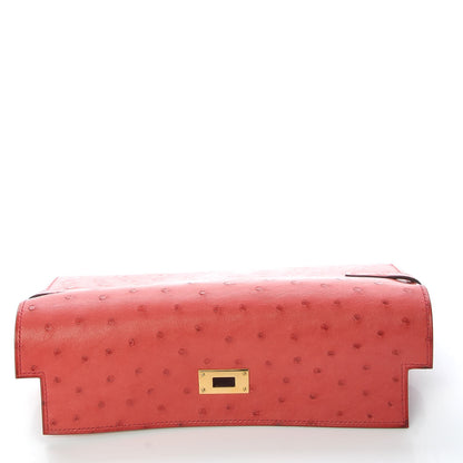 Hermes Ostrich Kelly Longue Wallet Bougainvillea 8 of 23