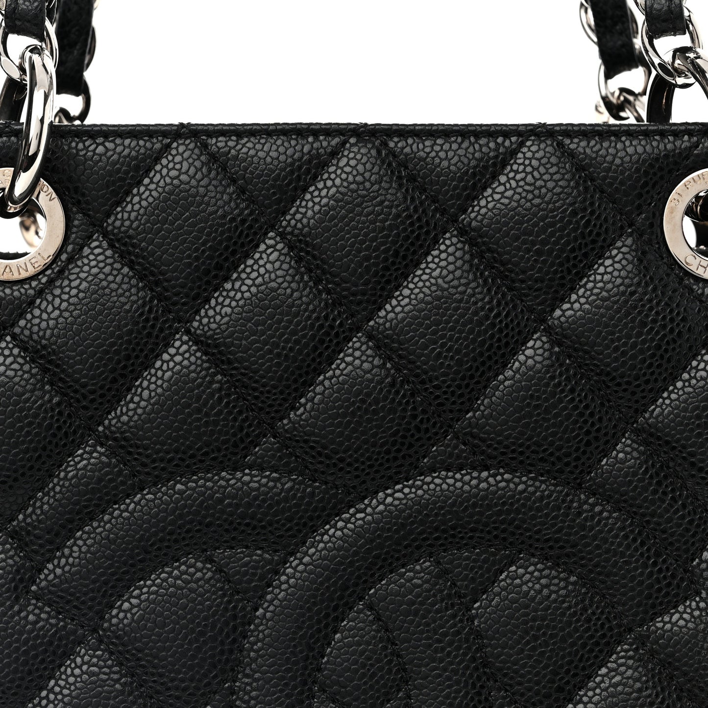 Caviar Quilted Grand Shopping Tote GST Black
