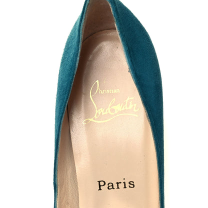 Christian Louboutin Suede Yoyo Zeppa 120 Pumps 38.5 Peacock 7 of 7