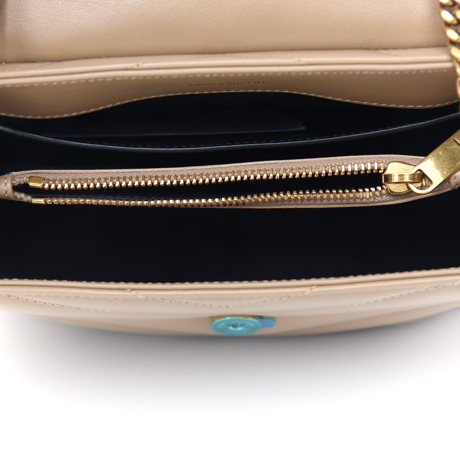 Saint Laurent Calfskin Y Quilted Monogram Small Loulou Chain Satchel Nude Powder 5 of 10
