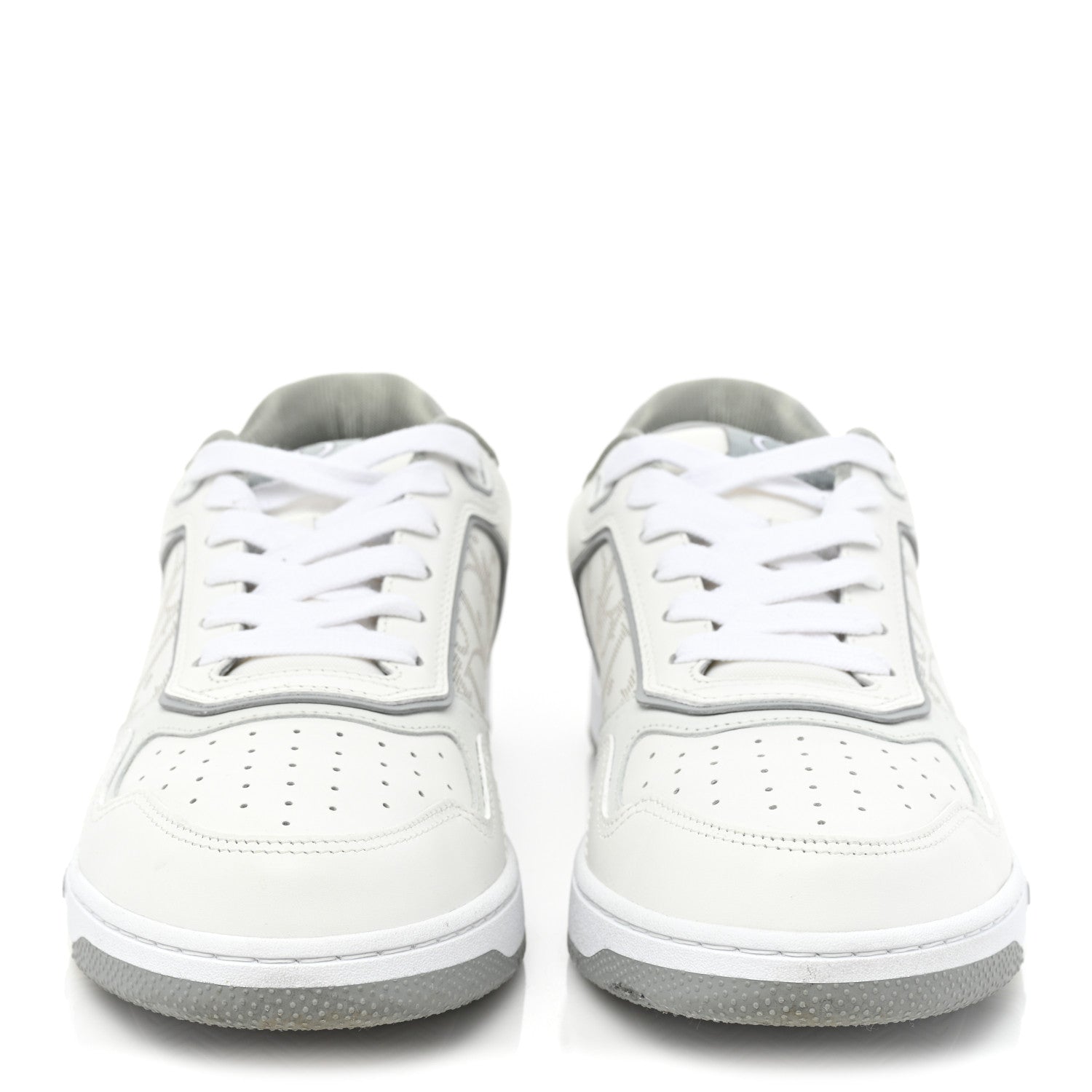 Christian Dior Smooth Calfskin Oblique Galaxy Perforated Mens B27 Low Top Sneakers 39 White Grey 2 of 13