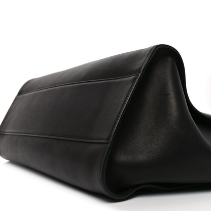 The Row Polished Saddle Calfskin Marlo Tote Bag Black 9 of 9