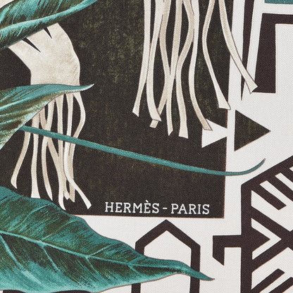 Hermes Silk Wako Ni Scarf 90 Jaune Vert Rouge 3 of 5