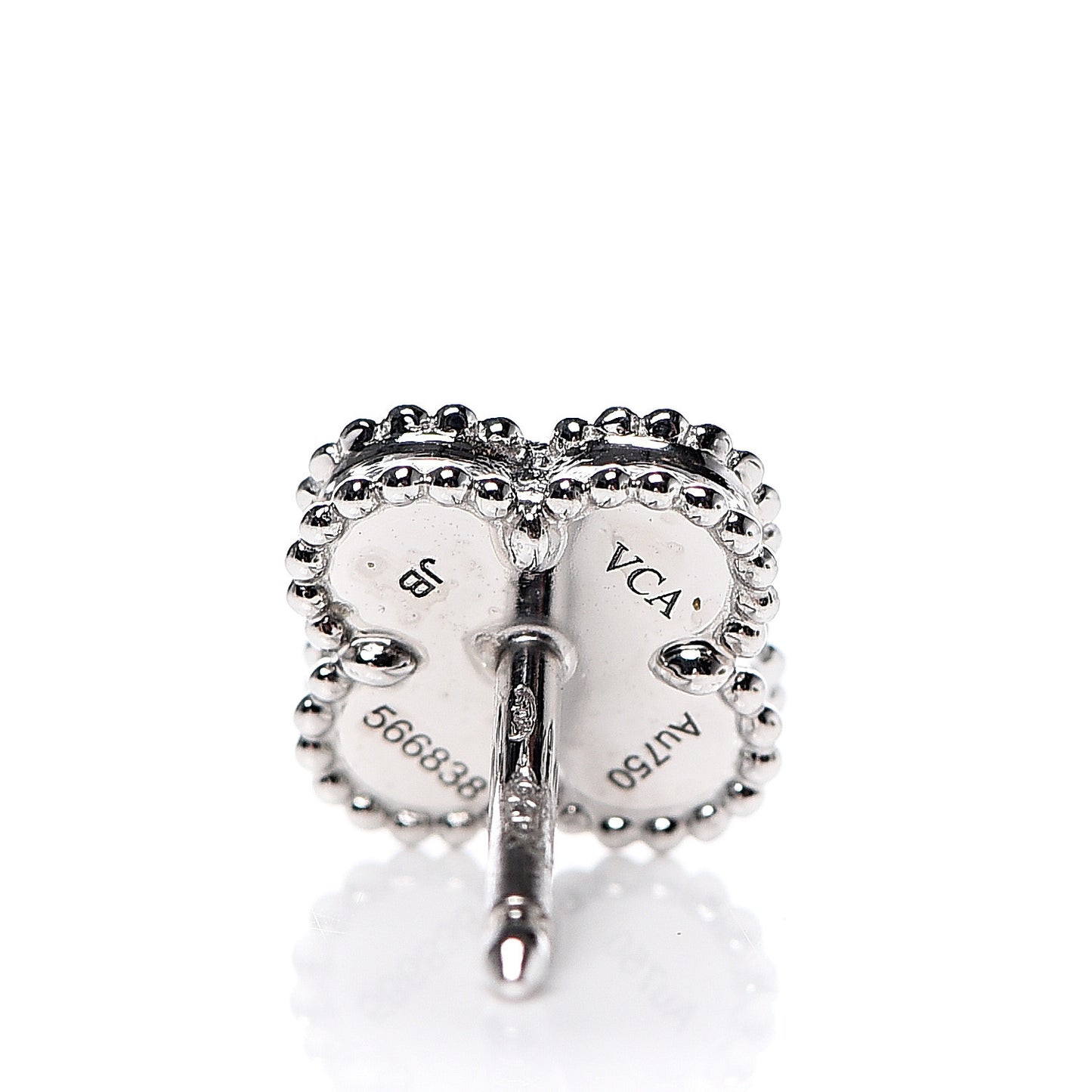 18K White Gold Mother of Pearl Sweet Alhambra Earrings
