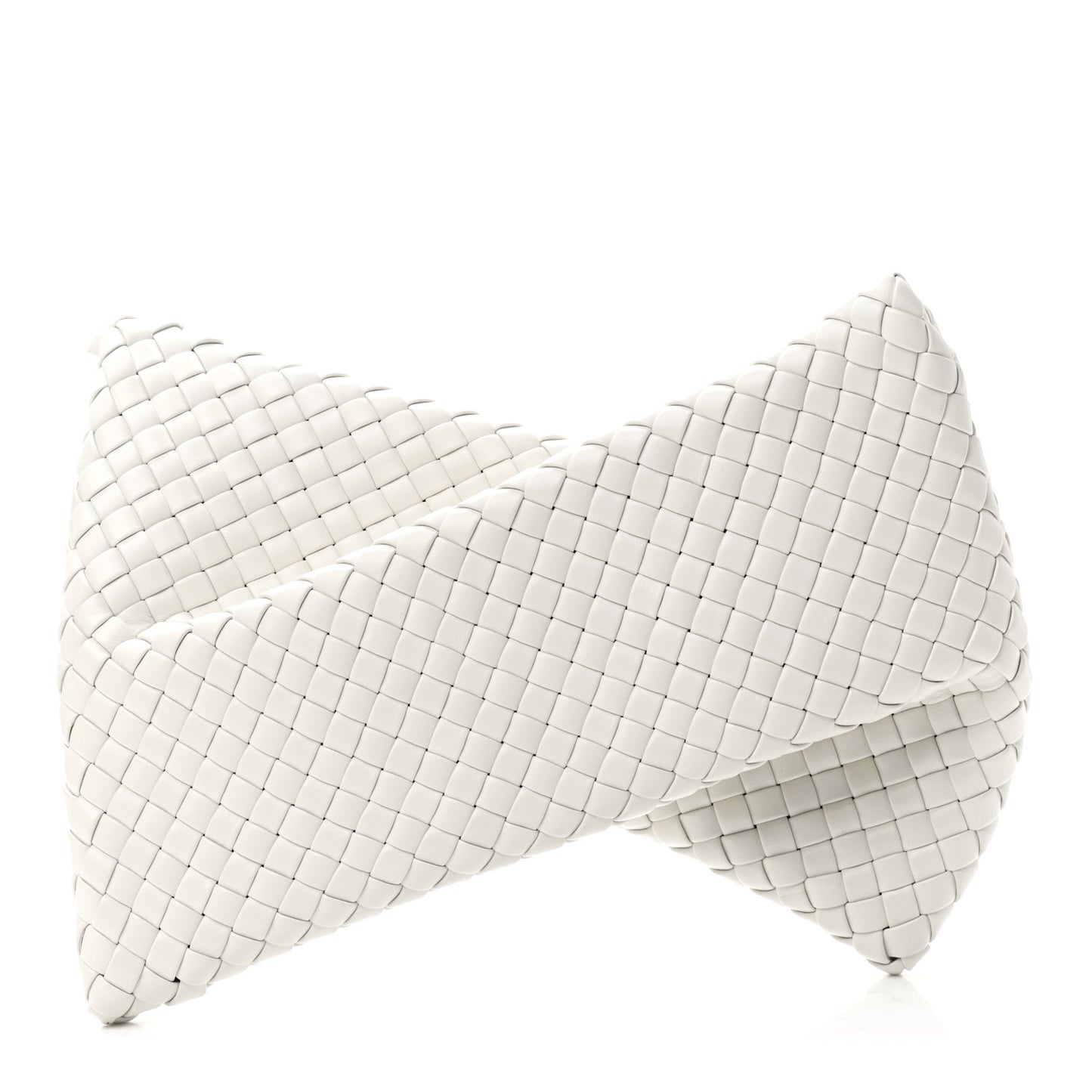 Nappa Intrecciato Crisscross Clutch Chalk