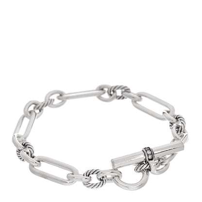 David Yurman Sterling Silver Diamond 9.8mm Lexington Chain Bracelet 1 of 3