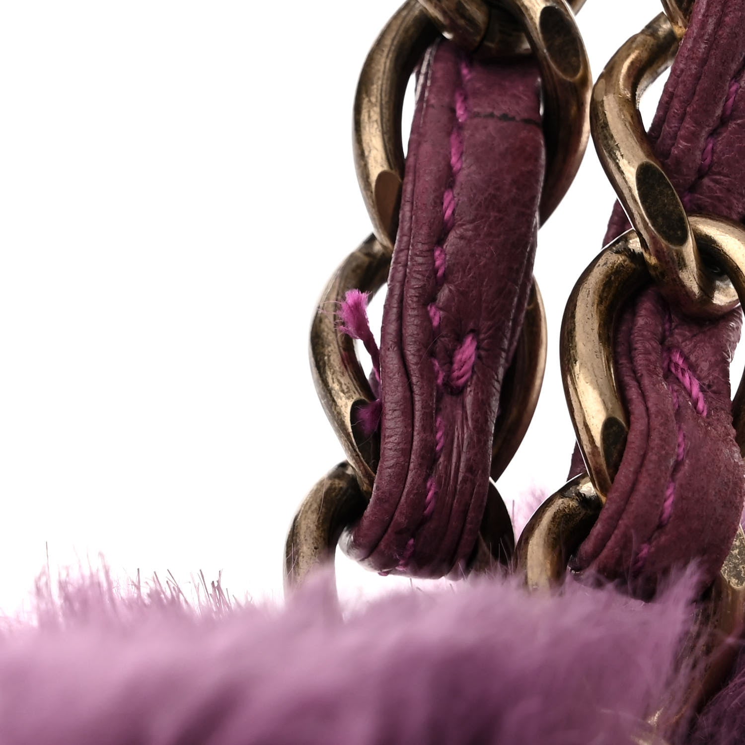 Chanel Rabbit Fur Shoulder Bag Dark Purple 11 of 11